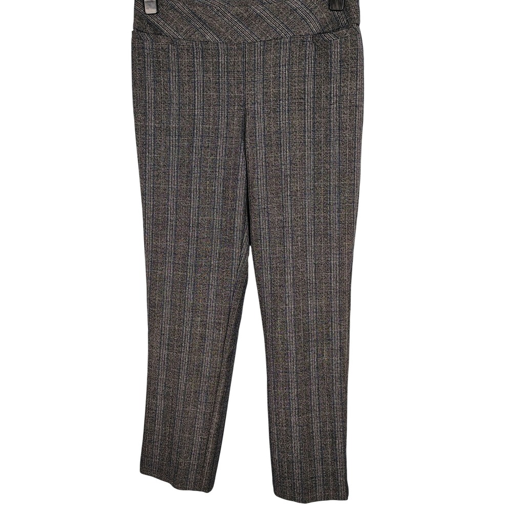 Kim Rogers Womens SZ 10 Plaid Trousers Grey Blue Officecore Dark Academia